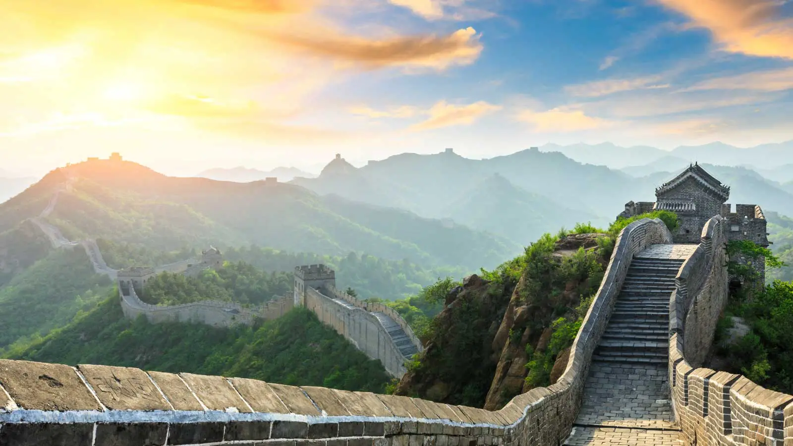 Students visiting the Great Wall of China during a cultural exchange